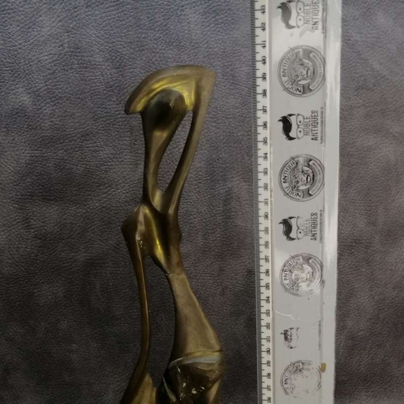 Large Hand Crafted Solid Brass On Wood Base Statue!!!!