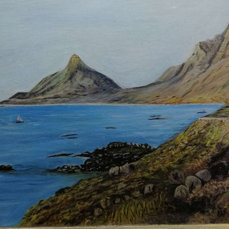 Framed Antique Oil on Board South African Cape Town Landscape Scenes By M.E Wells  430 x 360