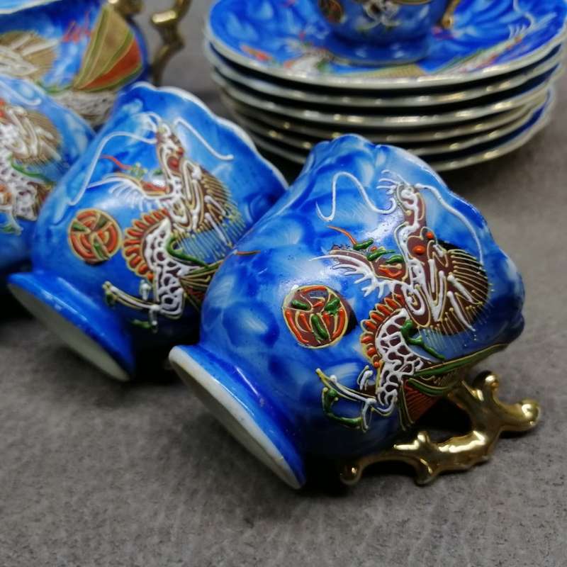 Oriental Dragon Design Porcelain Tea Set!!!