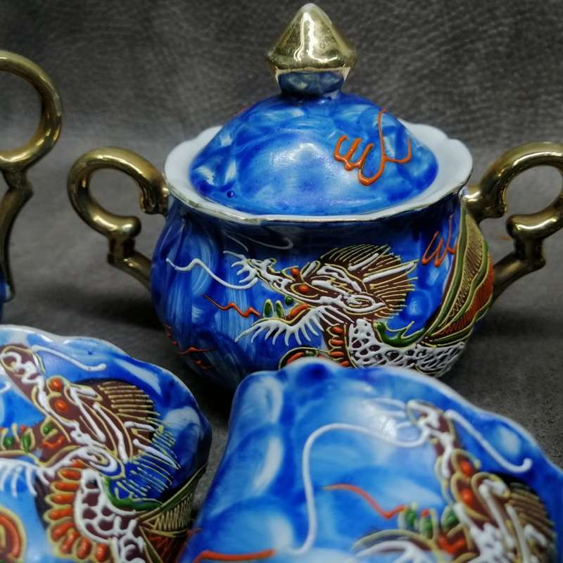 Oriental Dragon Design Porcelain Tea Set!!!