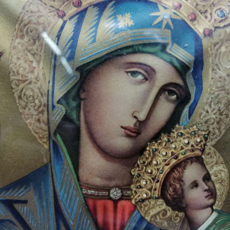 Vintage Gold Leaf Print Mounted on Metal Sheet Religious Icon!!!