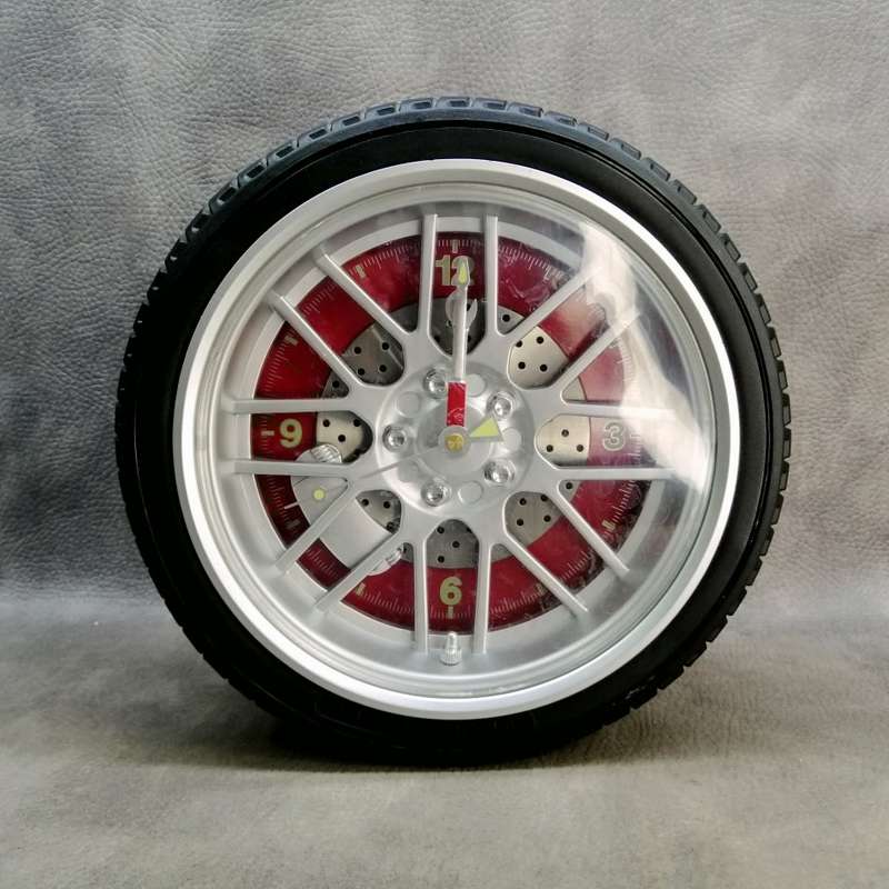Cool!!! Original Vehicle Wheel Shaped Wall Clock!!! Working!!!
