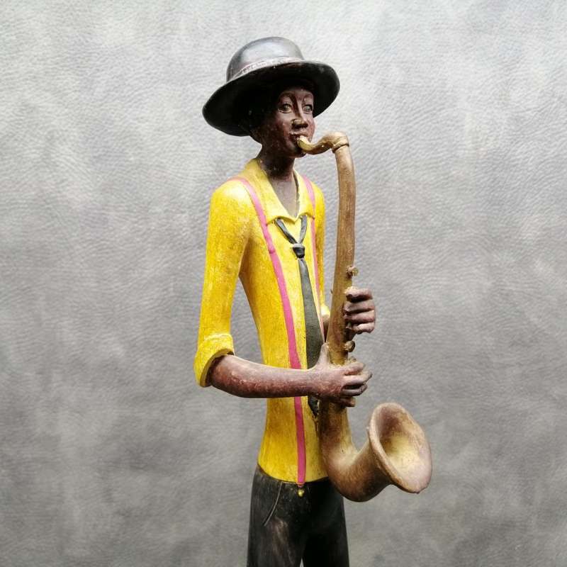 Cool!! Large Slender African Musician - The Saxophone Player!!! 600mm Tall!!!