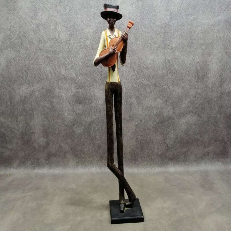 Cool!! Large Slender African Musician - The Guitar Player!!! 600mm Tall!!!