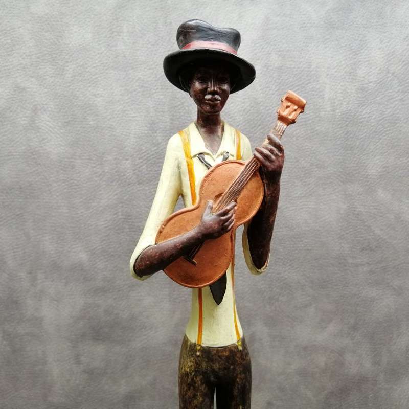 Cool!! Large Slender African Musician - The Guitar Player!!! 600mm Tall!!!