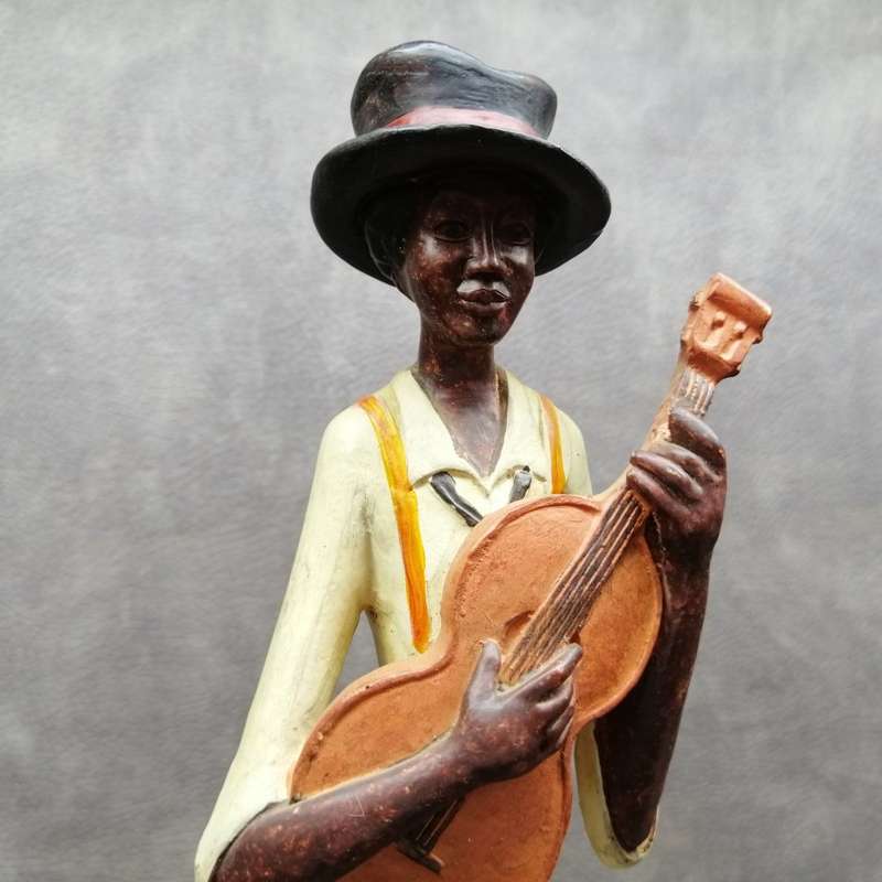 Cool!! Large Slender African Musician - The Guitar Player!!! 600mm Tall!!!