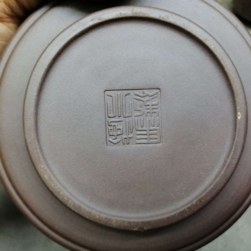 Highly Detailed Vintage Silk Boxed Oriental Bamboo Stoneware Tea Set And Warmer - Signed!!