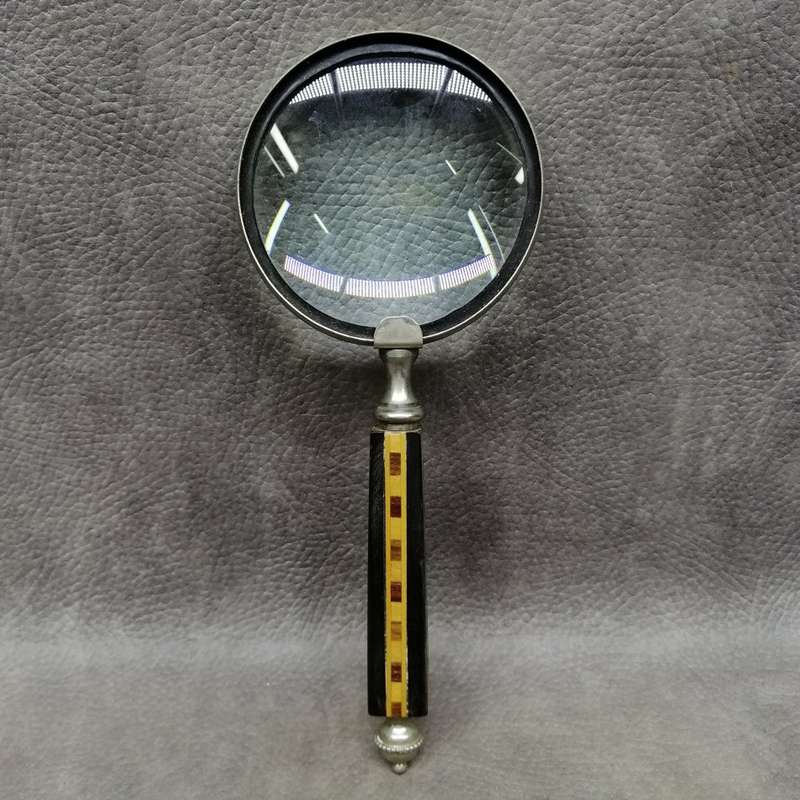 Large Vintage Wood Inlay Handle Magnifying Glass!!!
