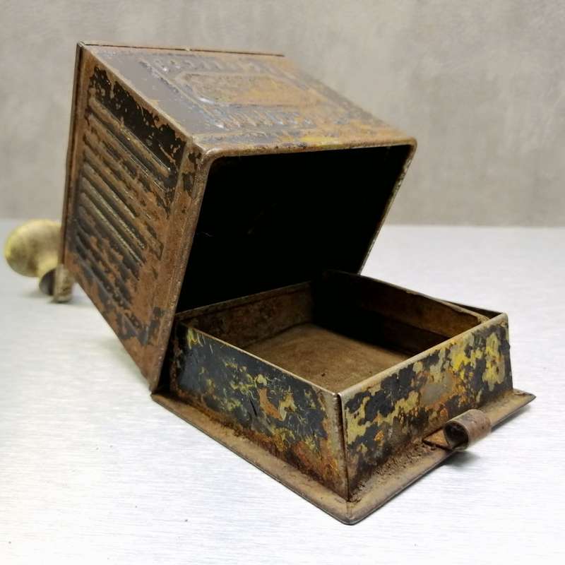 RARE!!! Antique Pressed Metal, Working Coffee Grinder!!!