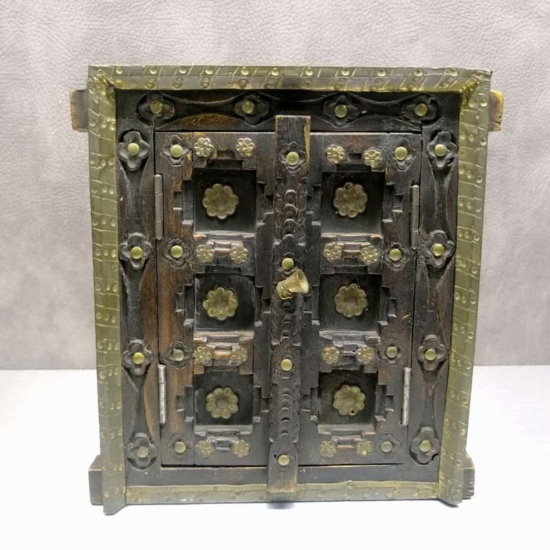 Fantastic!!! Ornamental Decorative Brass and Wood Middle Eastern Display Door!!!