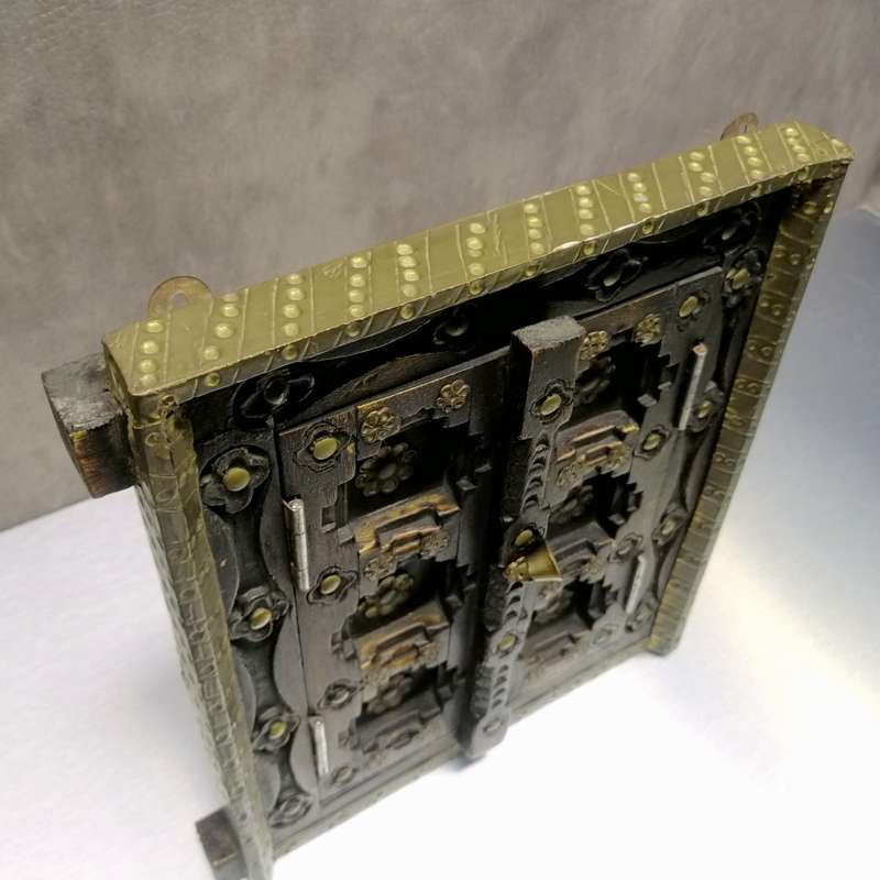 Fantastic!!! Ornamental Decorative Brass and Wood Middle Eastern Display Door!!!
