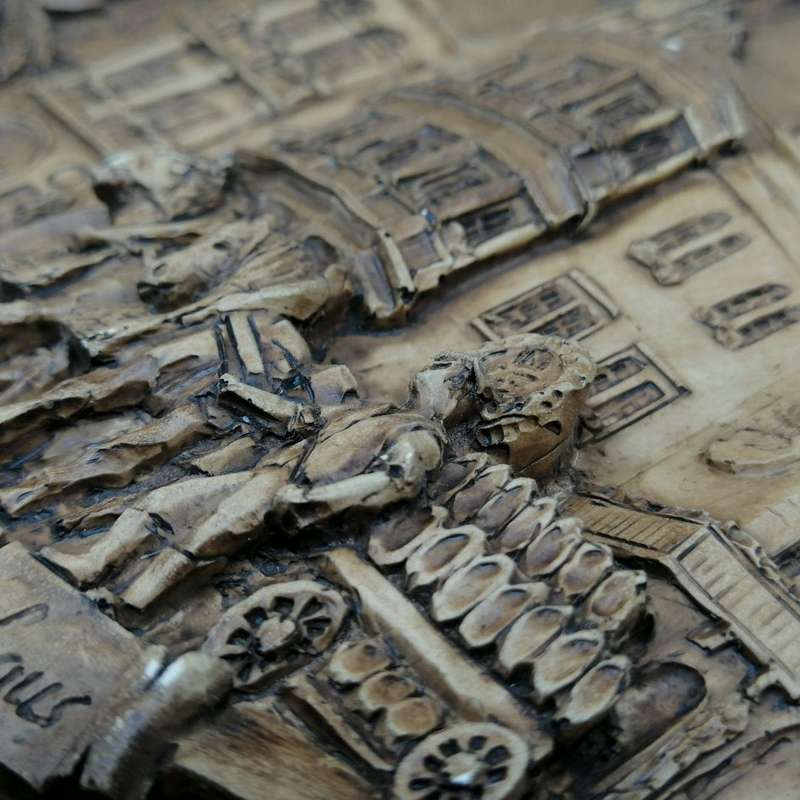 Fantastic!!! Highly Detailed Wood Finish 3D Relief German München Display Plate!!!