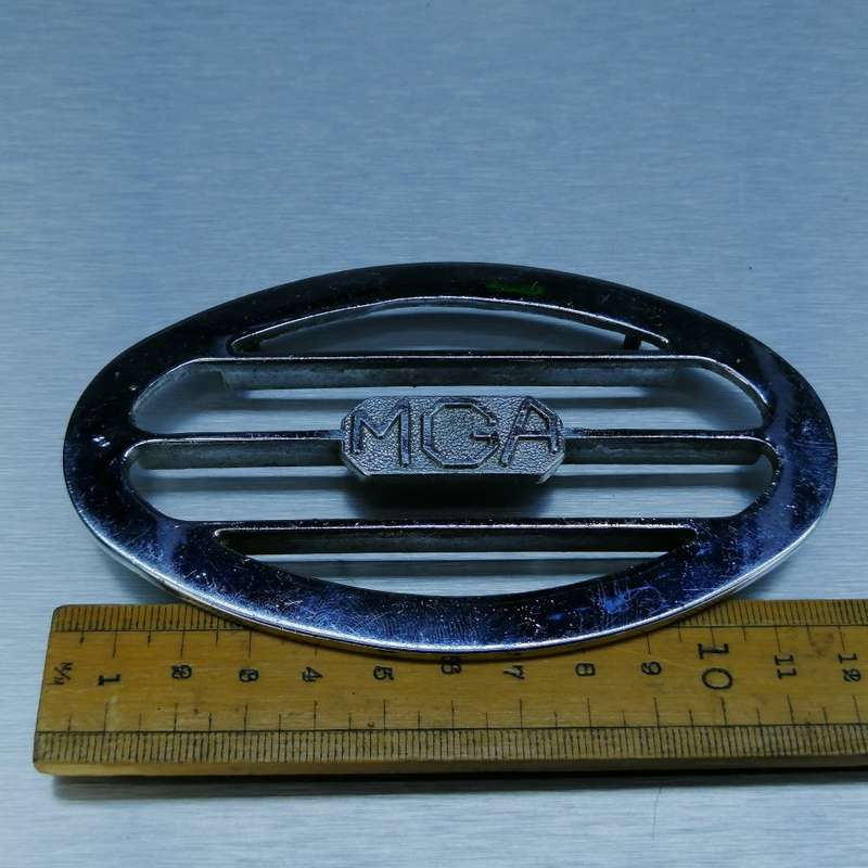 Super Cool!!! Vintage MGA Cast Metal Front Grill Badge!!!