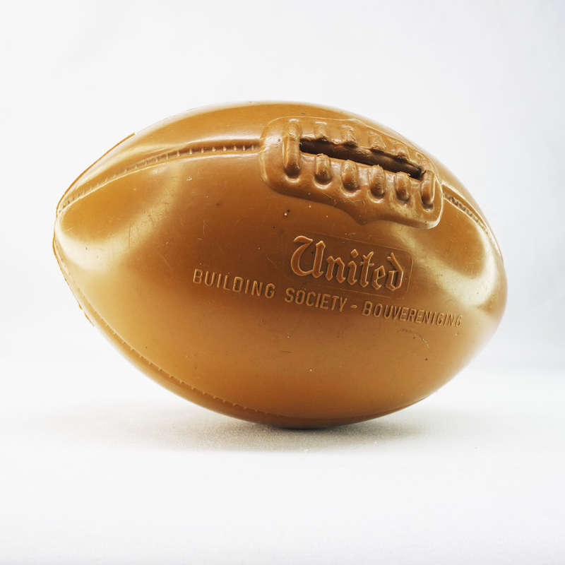 RARE!!! Highly Collectible Vintage United Rugby Ball Savings Bank!!!