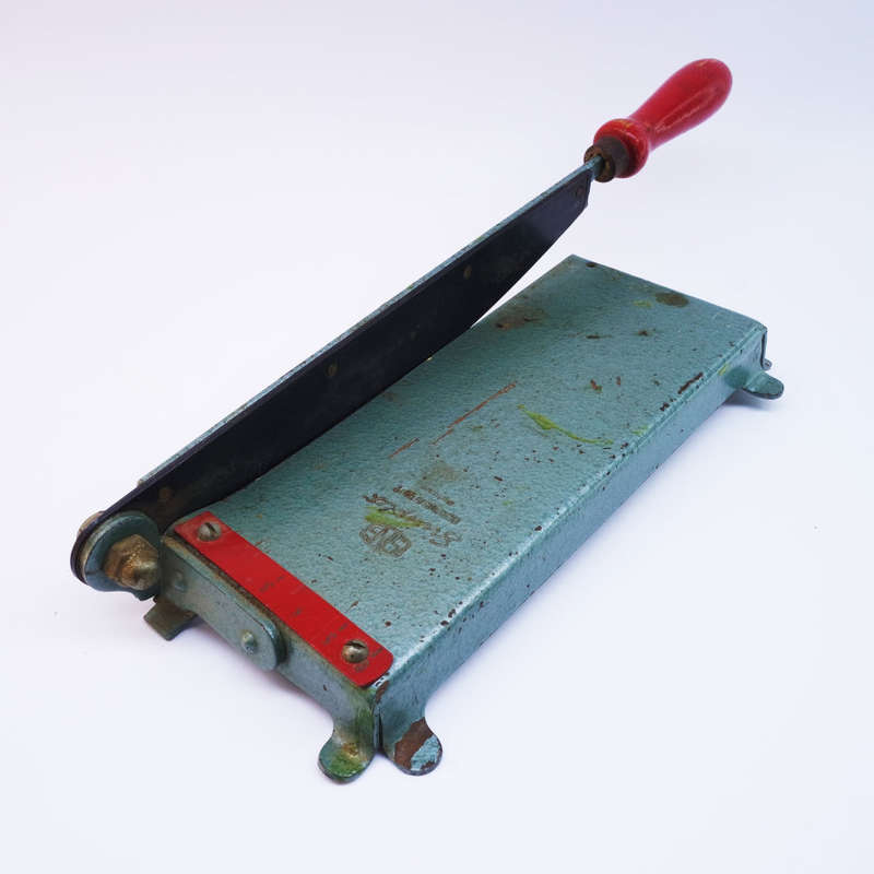 Super Cool!!! Small Original Vintage Desk Paper Guillotine!!!
