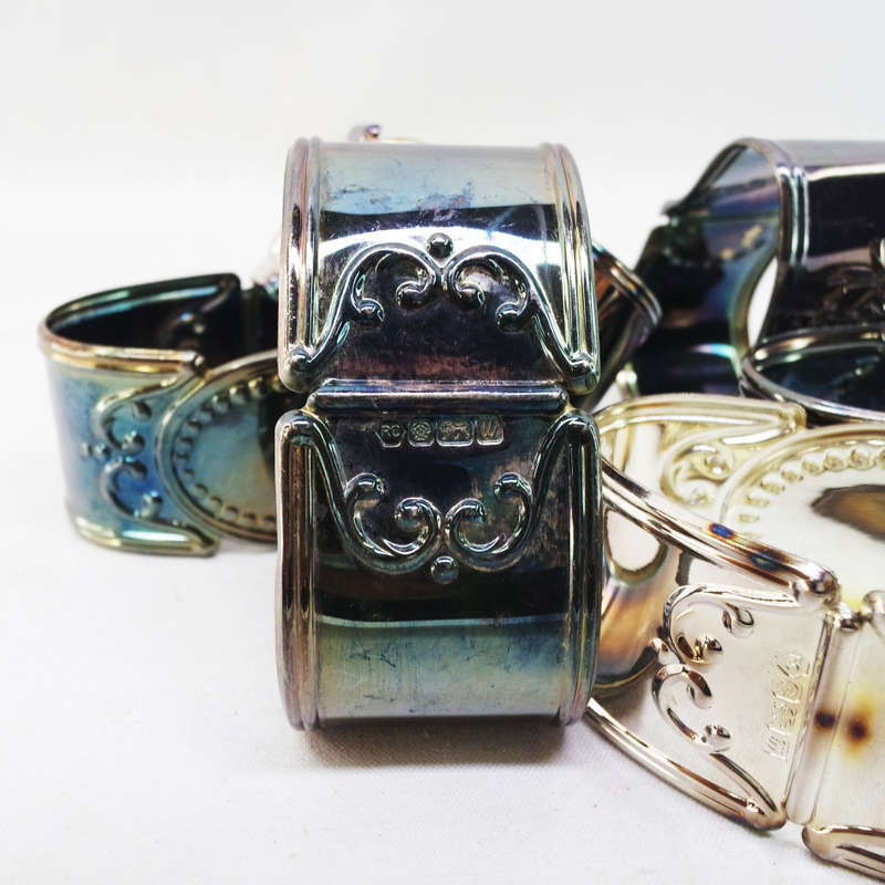 Six Original Sterling Silver Serviette Rings!!!