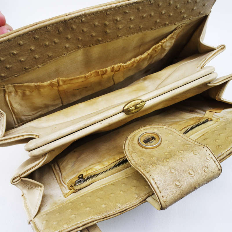 Original Vintage Genuine Ostrich Leather Ladies Handbag!!!