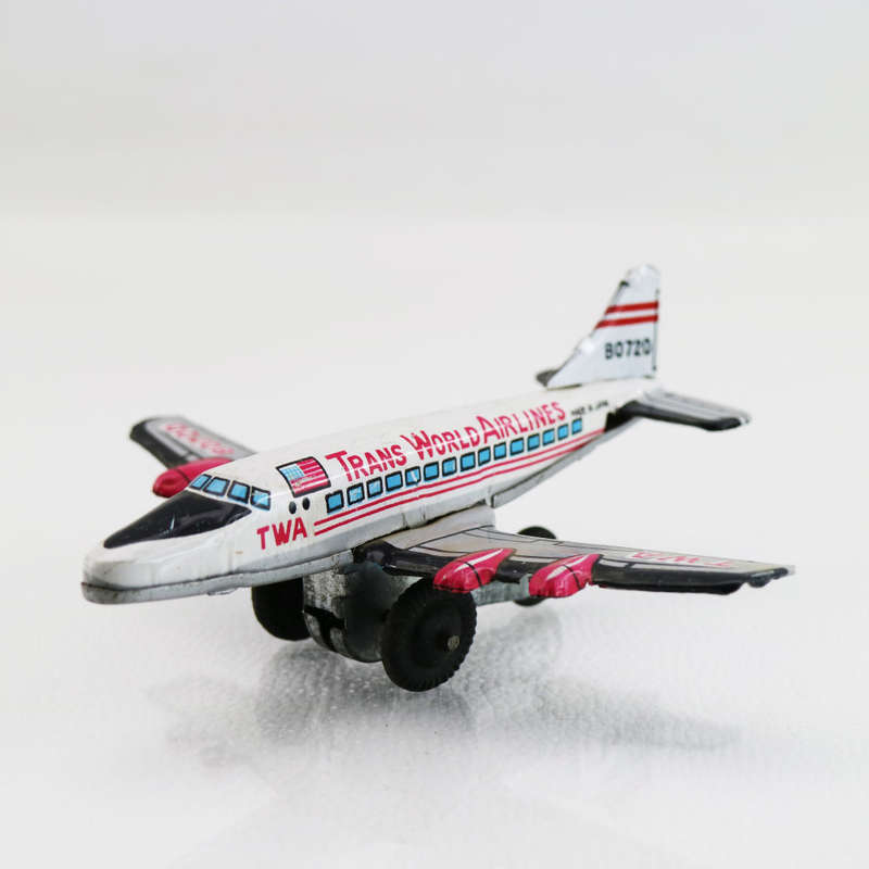 Rare!!! Small Lithographed Japanese Tintoy Trans World Airlines Aeroplane!!!