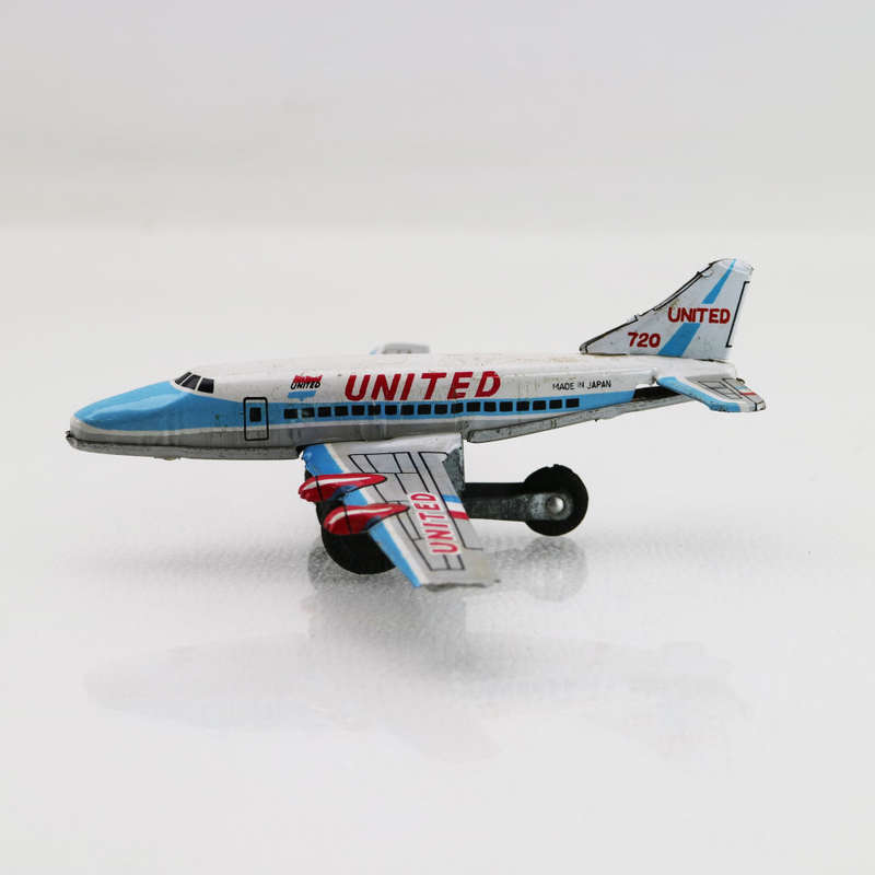 Rare!!! Small Lithographed Japanese Tintoy United Airlines Aeroplane!!!