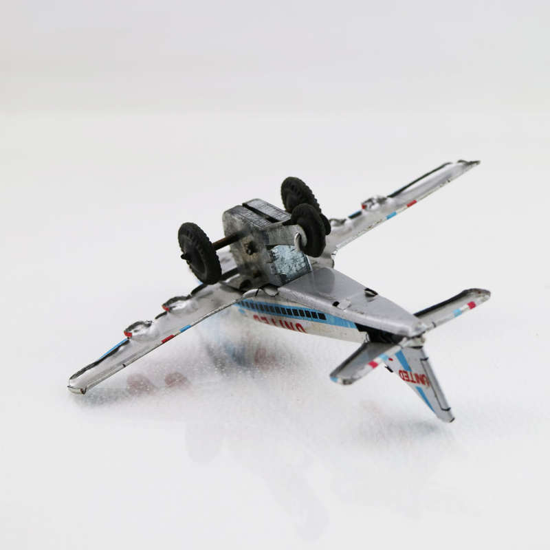 Rare!!! Small Lithographed Japanese Tintoy United Airlines Aeroplane!!!