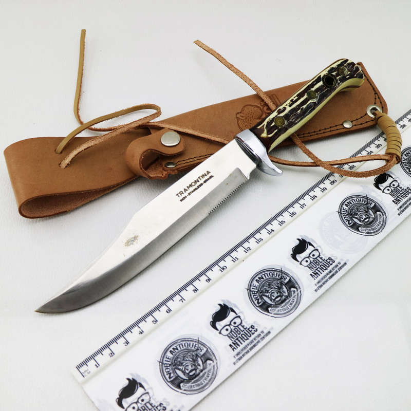 Razor Sharp Brazilian Tramontina Hunting Knife With Leather Sheath!!!