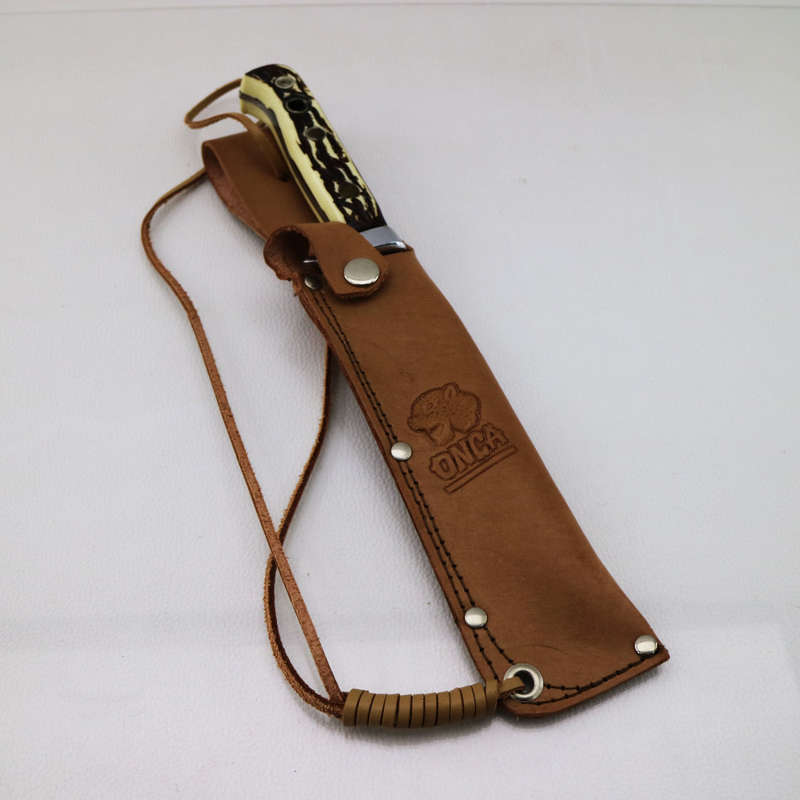 Razor Sharp Brazilian Tramontina Hunting Knife With Leather Sheath!!!