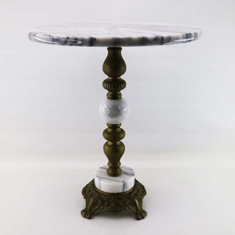 Fantastic!!! Vintage Decorative Footed Cast Brass and Marble Side Table!!!!