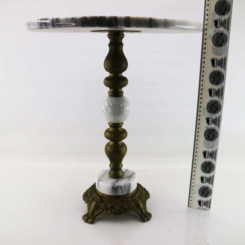 Fantastic!!! Vintage Decorative Footed Cast Brass and Marble Side Table!!!!