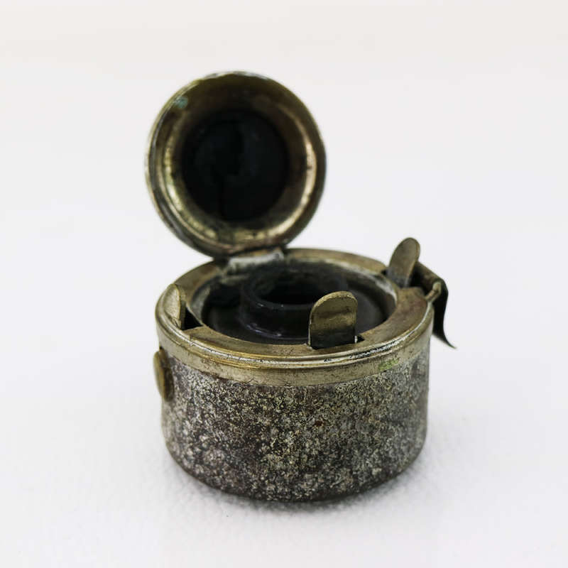 Fantastic!!! Antique Silverplate and Glass Travel Inkwell!!!