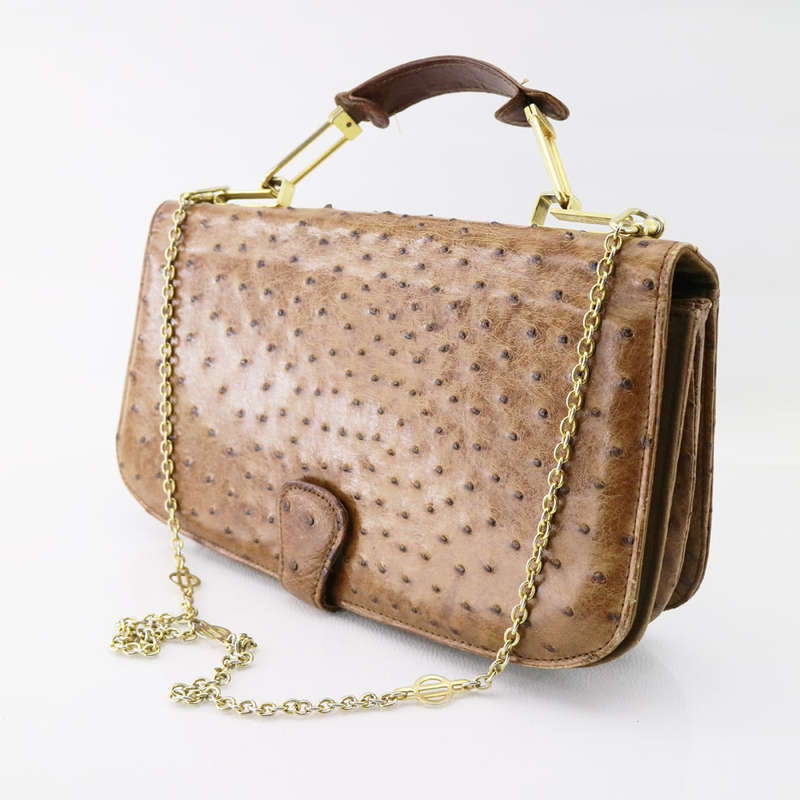Original Genuine Ostrich Leather Handbag!!! Fantastic Condition!!!