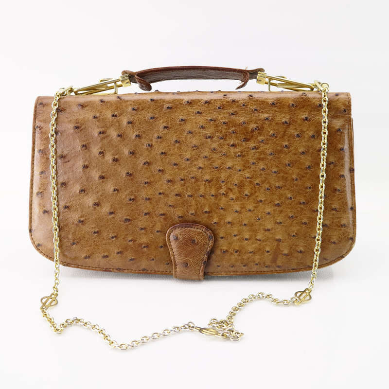Original Genuine Ostrich Leather Handbag!!! Fantastic Condition!!!