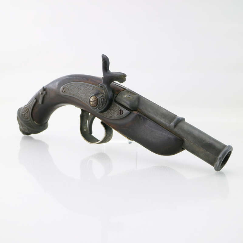 Vintage Decorative Pewter and Wood Spanish Flintlock Display!!!