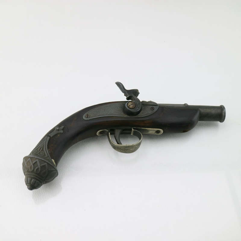 Vintage Decorative Pewter and Wood Spanish Flintlock Display!!!