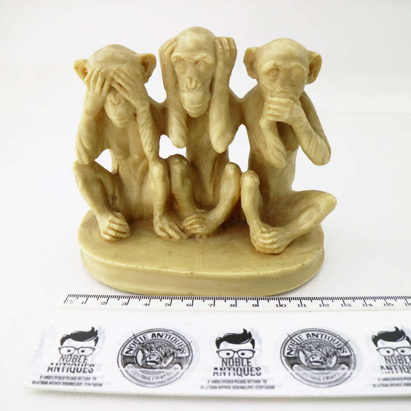 Cool!!! Cast Resin See No Evil, Hear No Evil Speak No Evil Monkey Trio!!!