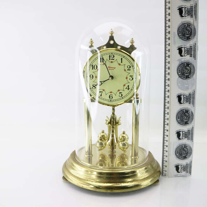 Large Vintage German Brass and Hard Plastic Back Casing Anniversary Clock!!! Acrylic Dome