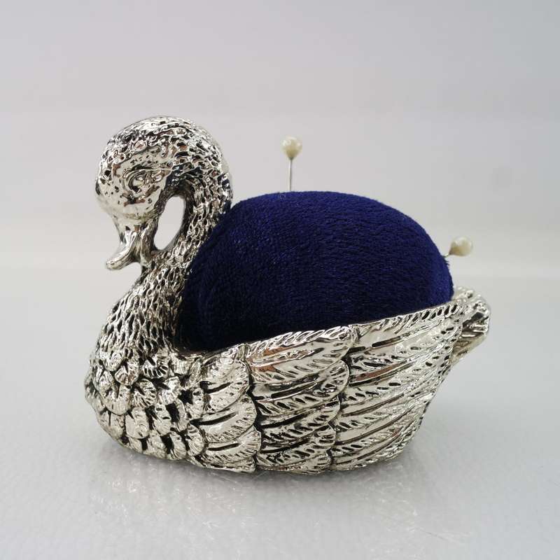 Boxed EMESS Silverware Swan Pin Cushion!!!