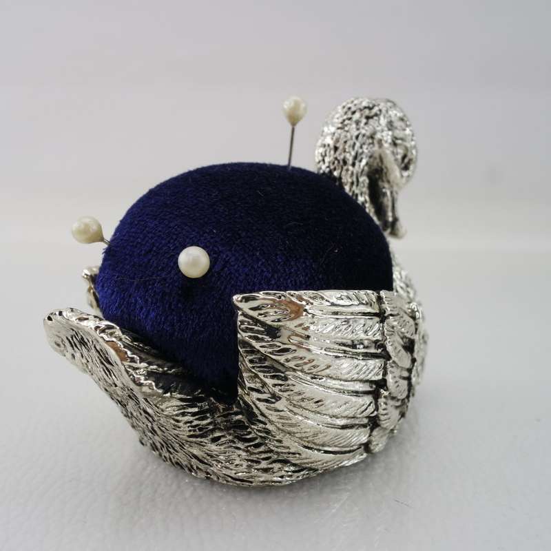 Boxed EMESS Silverware Swan Pin Cushion!!!