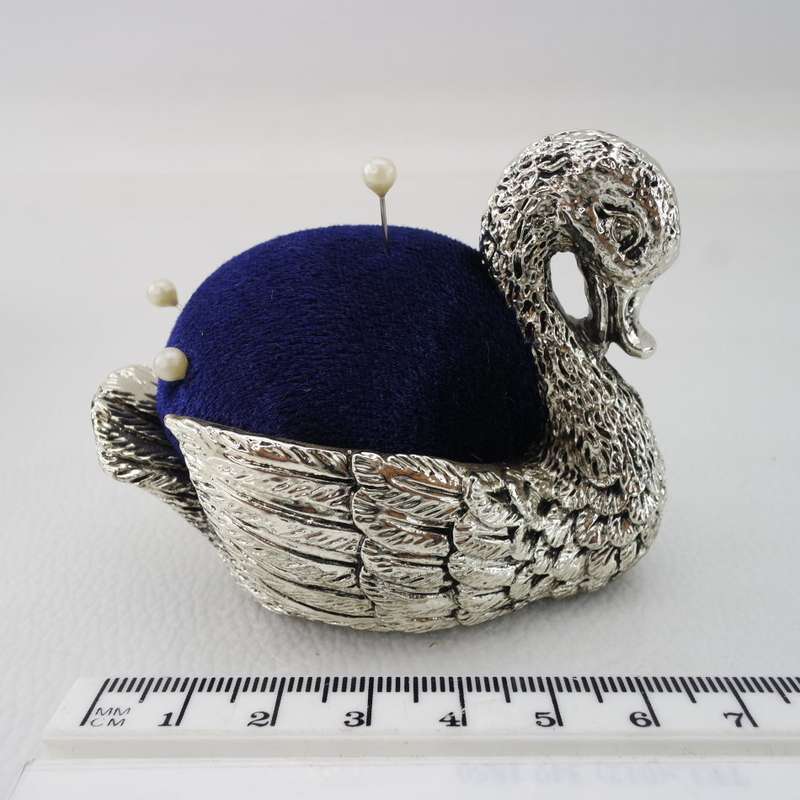 Boxed EMESS Silverware Swan Pin Cushion!!!