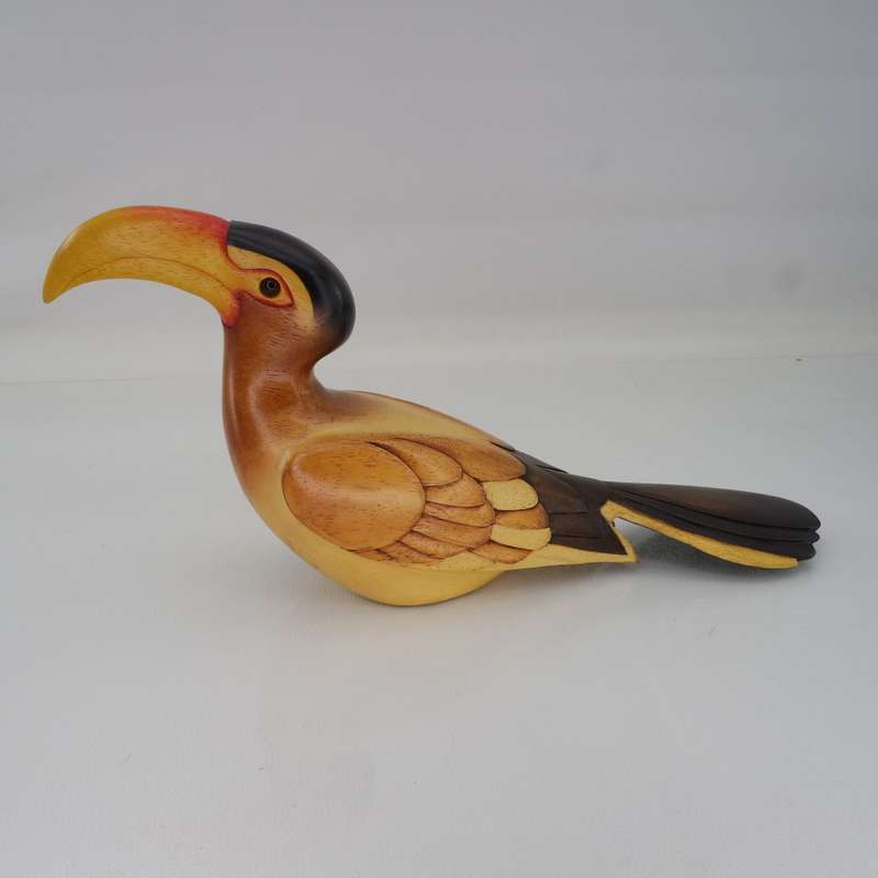 Original Numbered Feathers Gallery Hand Crafted Yellowbilled Hornbill !!! 901/2000 (Like New)