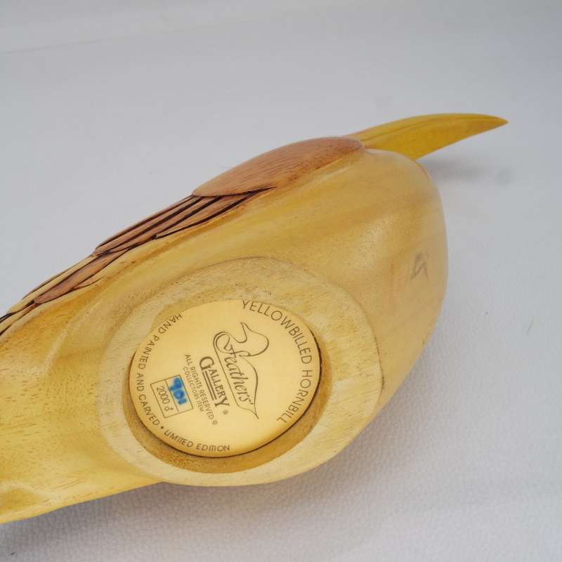 Original Numbered Feathers Gallery Hand Crafted Yellowbilled Hornbill !!! 901/2000 (Like New)