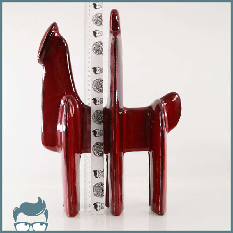 Exquisite!!! Large Glazed Ceramic Stylized Horse and Rider Statue!!! 450mm Tall!!!