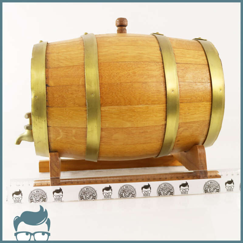 Original Wood and Brass Tabletop Wine Barrel!!!