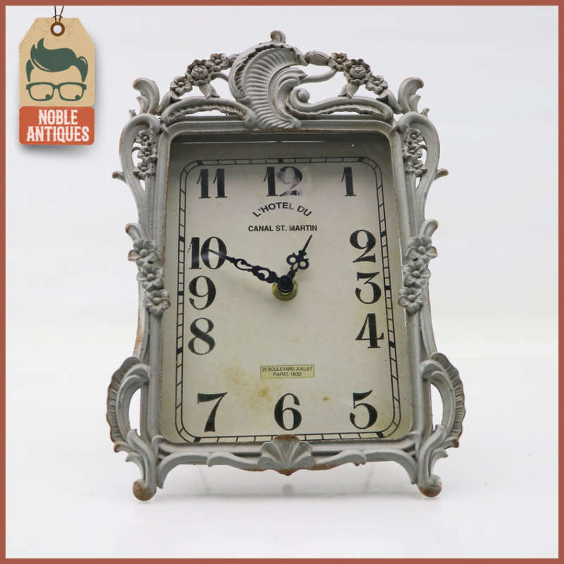 Ornate Cast Metal Framed Battery Operated Desk Clock!!!