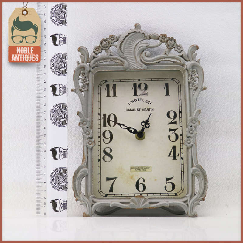 Ornate Cast Metal Framed Battery Operated Desk Clock!!!