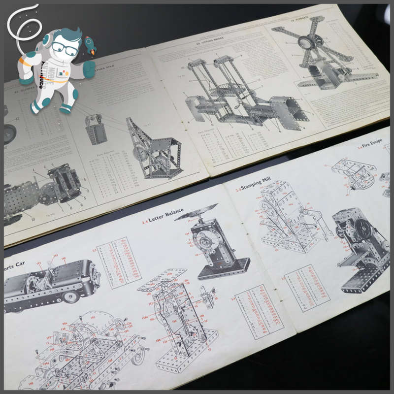 Original Vintage Meccano Parts and Highly Detailed Plan Booklets!!!