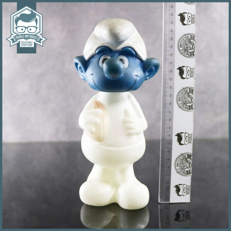 RARE!!! Original Vintage Rugby Smurf Bubble Bath Bottle Figurine!!!