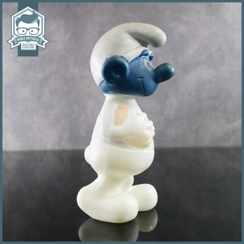 RARE!!! Original Vintage Rugby Smurf Bubble Bath Bottle Figurine!!!