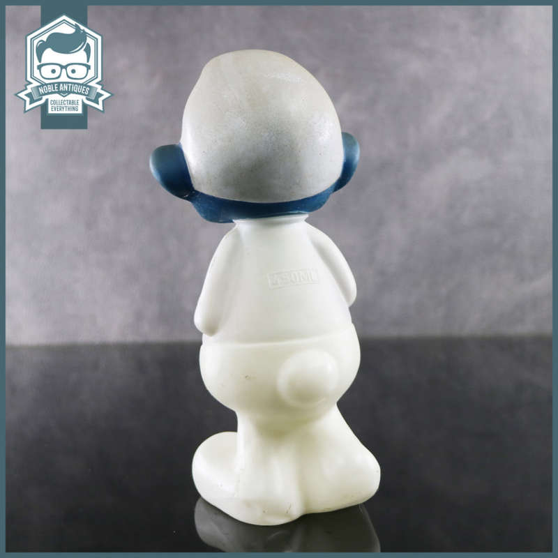 RARE!!! Original Vintage Rugby Smurf Bubble Bath Bottle Figurine!!!