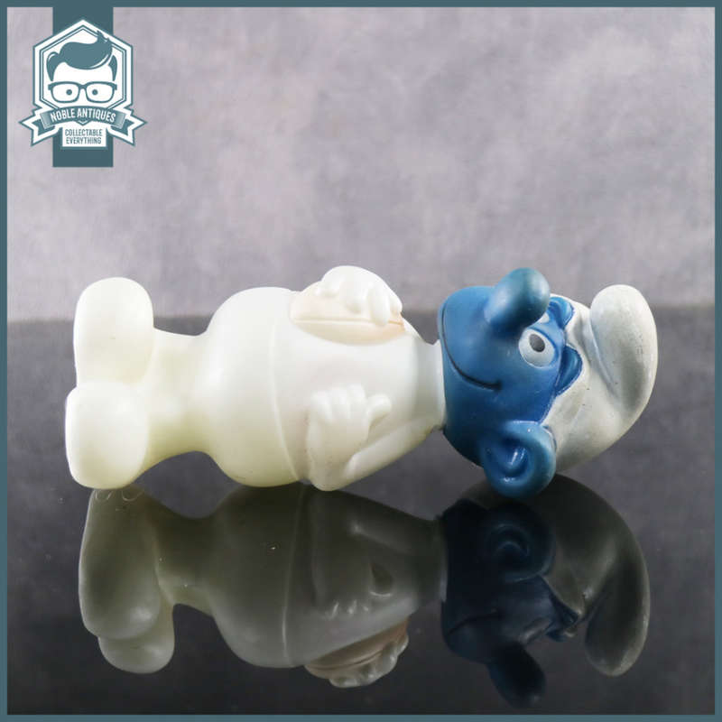 RARE!!! Original Vintage Rugby Smurf Bubble Bath Bottle Figurine!!!