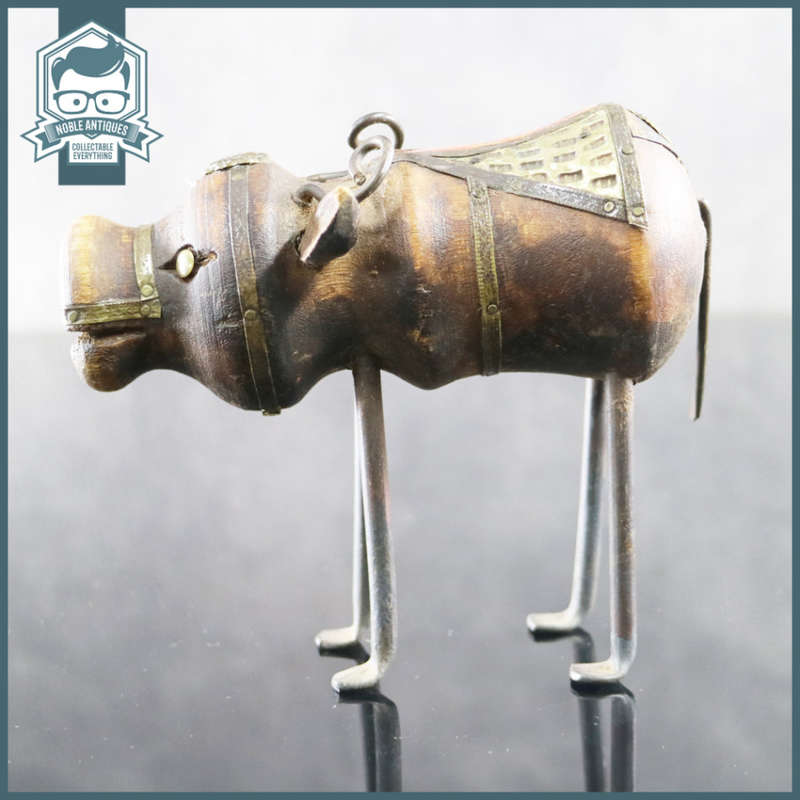 Original Handcrafted Wood Brass And Iron Bull Statue!!!